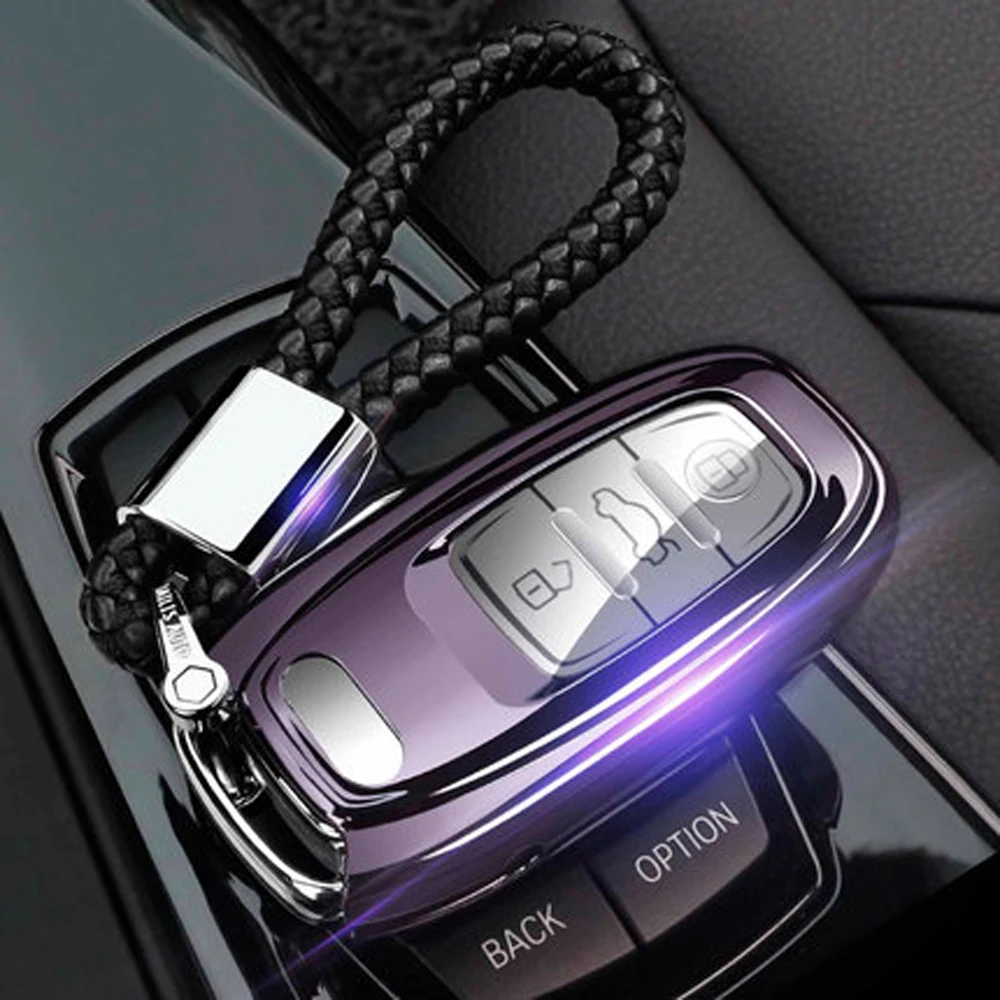 ТПУ автоматической защиты ключей для стайлинга автомобилей чехол для Audi A6L A4L Q5 Q7 A2 A3 A4 A5 A6 S4 S5 S7 B6 B7 B8 B9 C5 C6 Смарт в виде ракушки