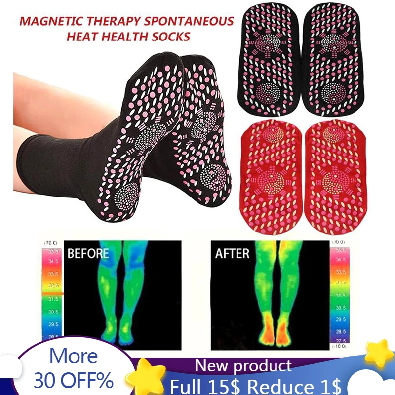 

New Self-Heating Health Care Socks Tourmaline Magnetic Therapy Comfortable And Breathable Massager Winter Warm Foot Care Socks