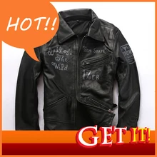 Осень-зима, мужские Куртки из натуральной кожи, высокое качество, коровья кожа, черное теплое пальто, винтажная мотоциклетная куртка