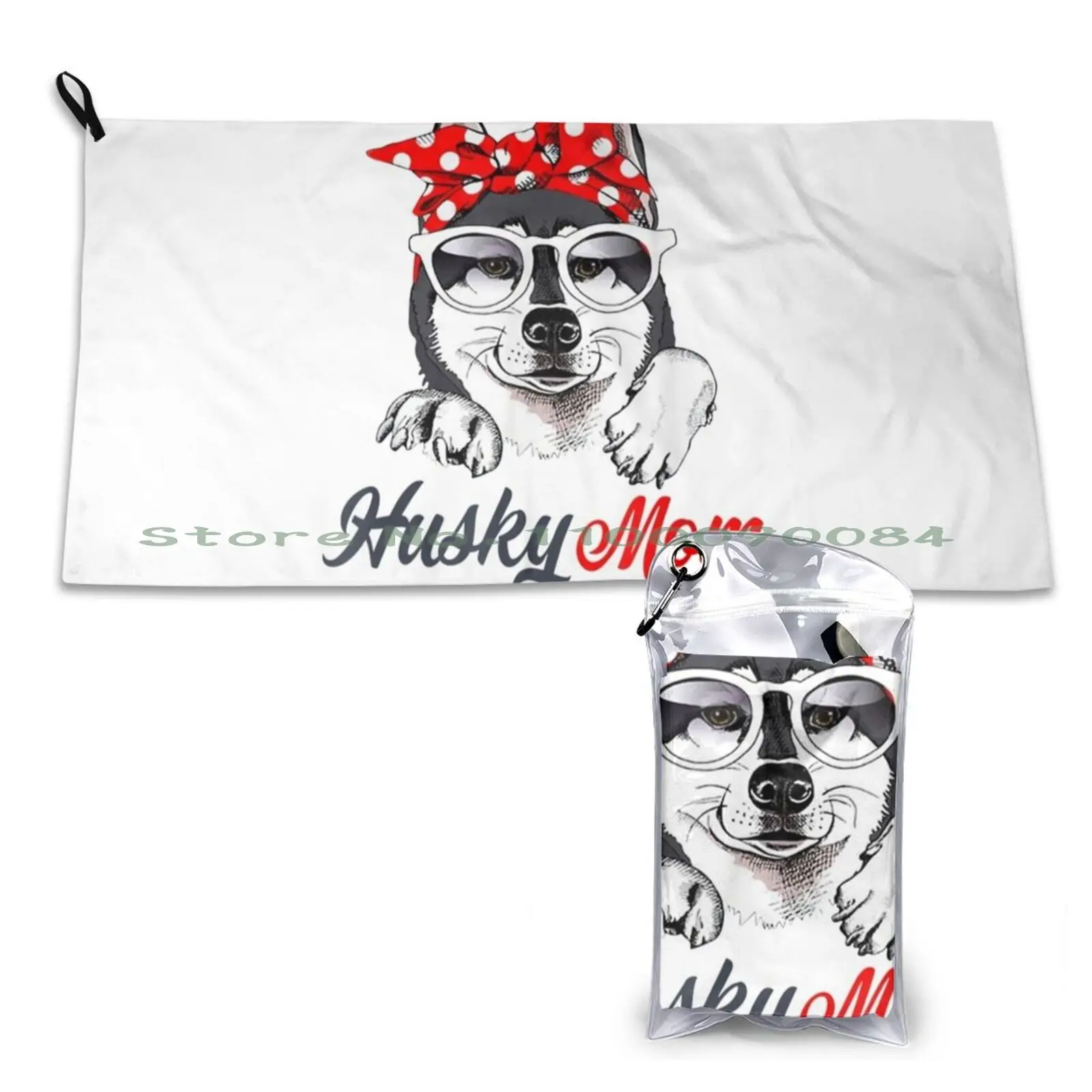 Husky Mom Dog Lovers Regali Per La Festa Della Mamma Asciugamano Ad Asciugatura Rapida Palestra Sport Bagno Portatile Nigeria Bandiera Nigeria Maiolic