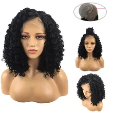 Короткие кружевные передние парики волос небольшой объем предварительно сорвал с ребенком вьющиеся короткие волосы парик