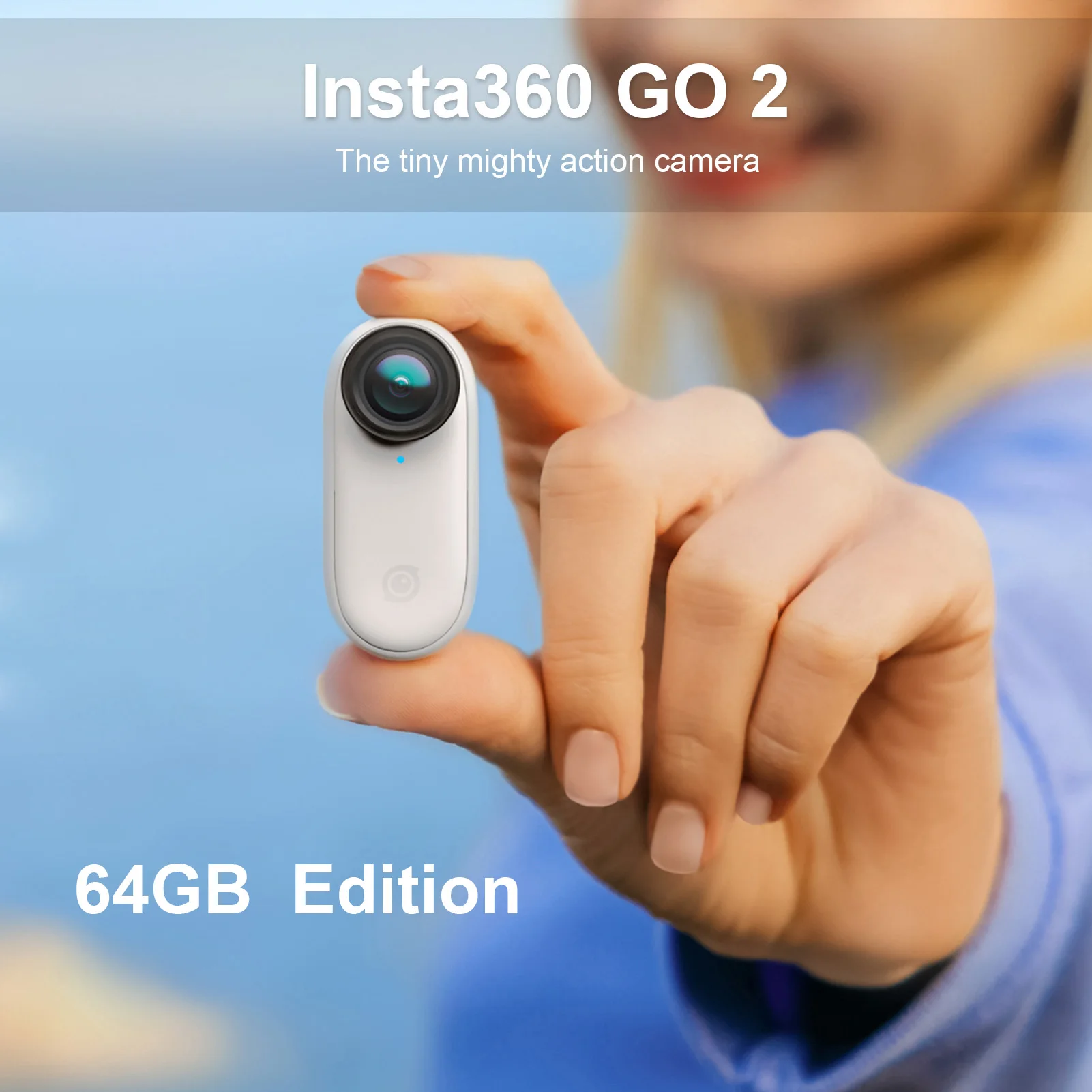 Insta360 Go 2 64GB Edition Mini Action Camera 1440P 50fps Sports Camera  IPX8 Waterproof FlowState Stabilization for Vlogging