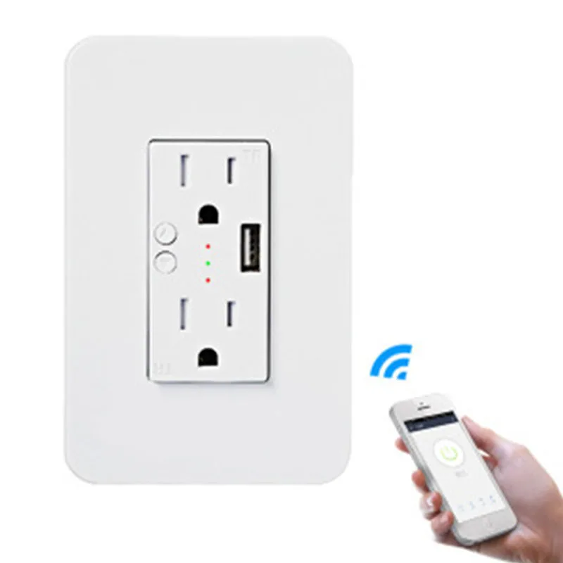

New Enhanced Smart Wifi Wall Outlet USB Interface Multi Port In-wall Socket Support APP Remote Control GY88