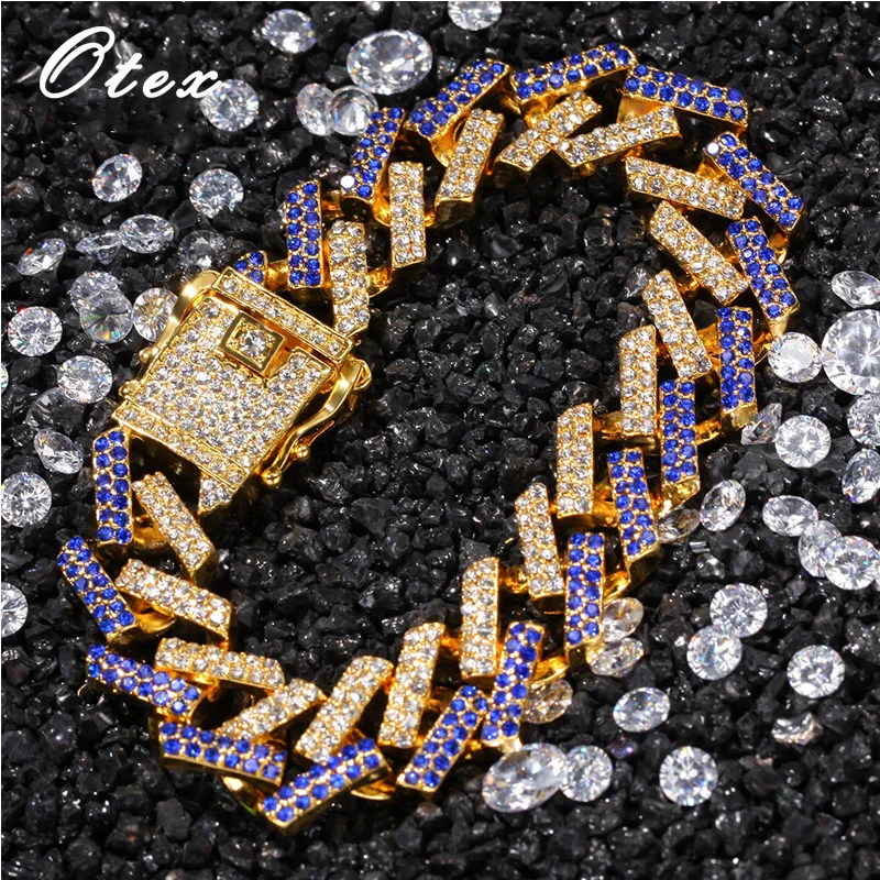 

Bling Bling 15mm Square Miami Cuban Link Bracelet Gold Silver Iced Out Cubic Zirconia Rock Hip hop Style Men's Jewelry Gift ddlg