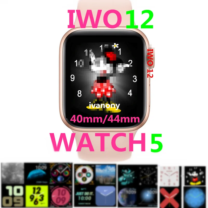

IWO 12 Serie 5 1:1 Smart Watch 40MM 44MM Bluetooth Smart Watch IWO12 ECG Heart Rate Whatsapp Message Reminder Clock PK IWO 11