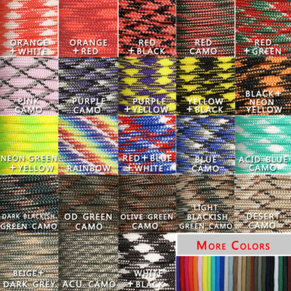 

1pcs 550 Paracord Parachute Cord Lanyard Mil Spec Type III 7 Strand Core 100 FT 23 Colors for Climbing Camping Buckle Bracelet