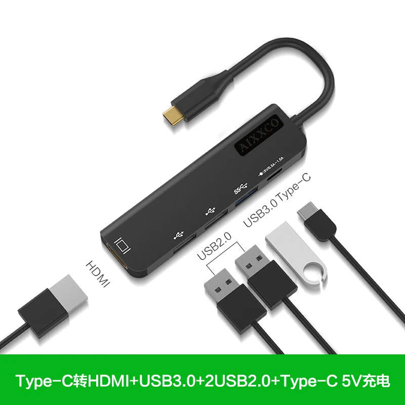 AIXXCO USB C концентратор USB-C-3,0 концентратор HDMI Thunderbolt 3 адаптер для MacBook samsung Galaxy S9 huawei P20 mate 20 Pro type C usb-хаб