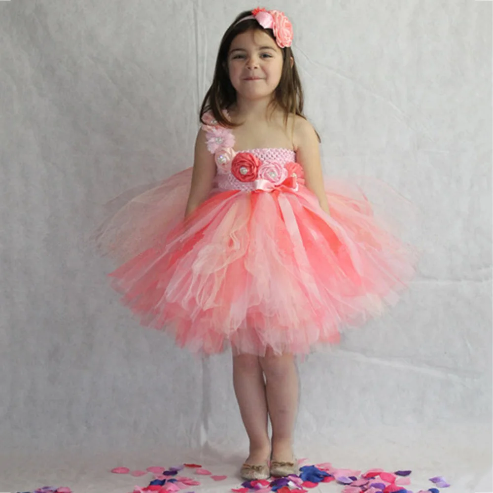Розовые вечерние платья с цветочным узором для девочек; милый костюм феи без рукавов с цветочным принтом «Динь-Динь»; Пышное детское платье-пачка принцессы
