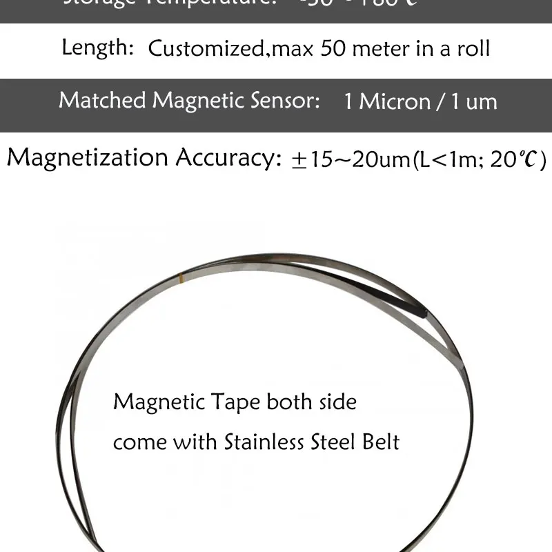 2 + 2 mm hochpräzises Magnetband, Stangabstand, 2 mm Streifen für 1 μm Magnetsensor, Drehmaschine, Holzbearbeitungsstein – Detail 2
