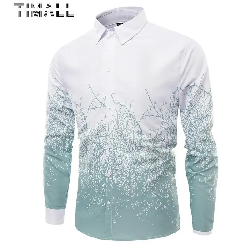 

TIMALL Fashion Men's Shirt Long Sleeve Jacquard Weave Slim Fit Shirt Men Business Casual Cotton Shirt Men Camisa Masculina
