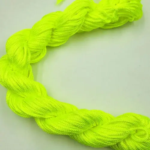 Нейлоновый шнур для изготовления ювелирных изделий на китайский узел, браслет 1 мм* 26 м нить тесьма нить DIY 29 цветов - Цвет: Флуоресцентный зеленый