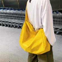 Большая вместительная женская сумка из овечьей шерсти, новинка, сумка на одно плечо, Повседневная простая нейлоновая сумка для покупок, сумка-мессенджер