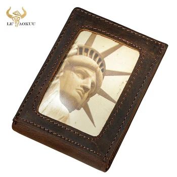 

Quality Purse Cattle Male Real leather Mini Wallet Card Case Handy Front Pocket Bill Wallet For Men 273