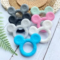 1pcs BPA Free Mickey silicone Teether Food Grade Cartoon Teether Nursing Gift  DIY Baby Teething Teether Toy Accessories Ring 1