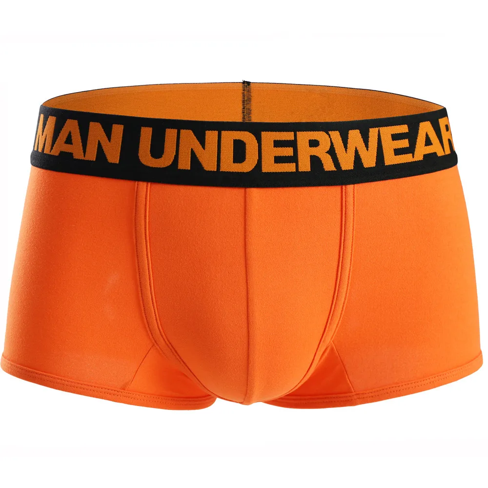 Orange KANCOOLD, мужские боксеры, мягкие, дышащие,, нижнее белье для мужчин, удобные, хлопок, одноцветные трусы, трусы-боксеры для мужчин 10 - Цвет: Orange