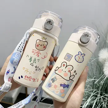 

320ml Cartoons Stainless Steel Vacuum Flask Coffee Tea Milk Travel Mug Gift Cute Bear Water Bottle Insulated Thermos Cup