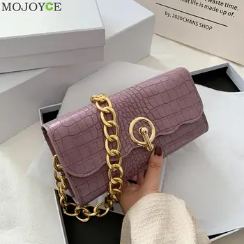 

Pure PU Leather Crossbody Bag Women Chain Small Shoulder Female Underarm Handbag Popular Simple Female Daily Bag
