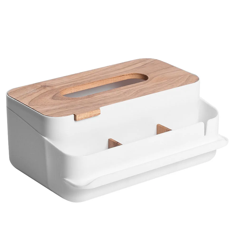 Tissue Box Wooden Cover Non Slip Living Room Multifunctional Desktop Container Paper Dispenser European Style Storage Holder