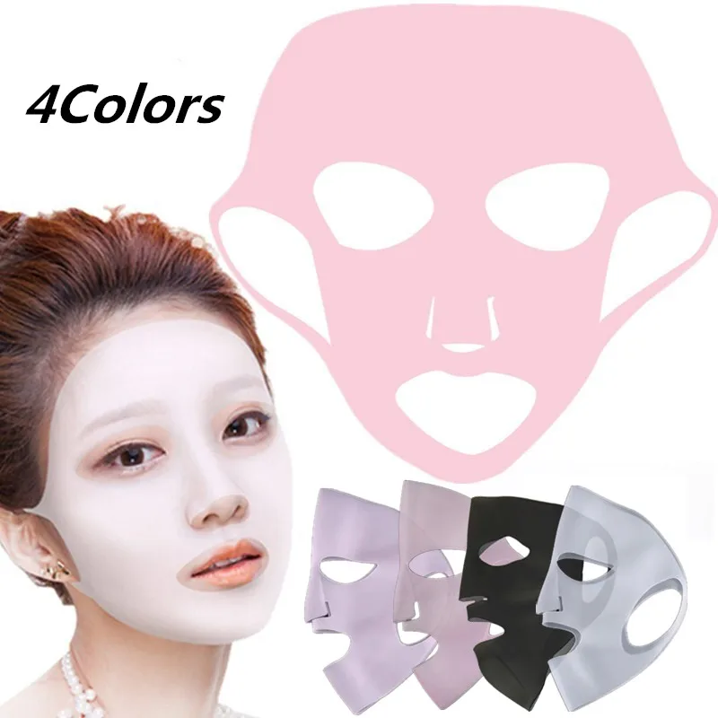 Mascarilla facial de silicona para mujer, 4 colores, reutilizable, hidratante, fija, 2021