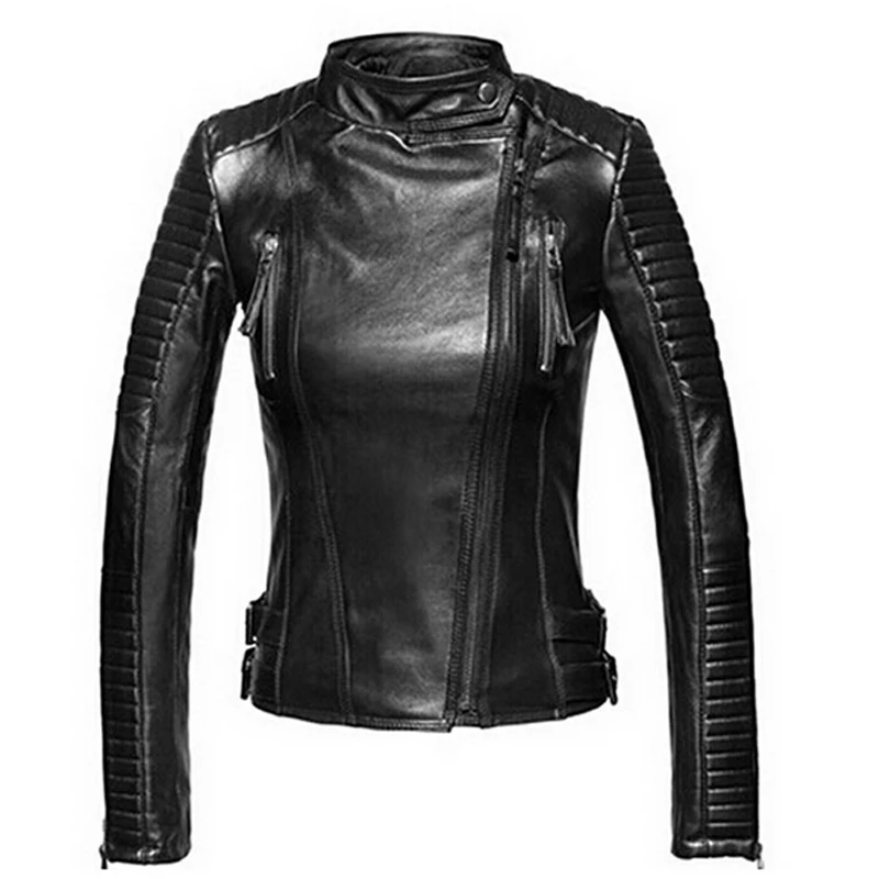 

Faux Leather Jacket Women Jackets Coat Slim Biker Motorcycle Soft Zipper girl Leather Jaquetas De Couro feminina