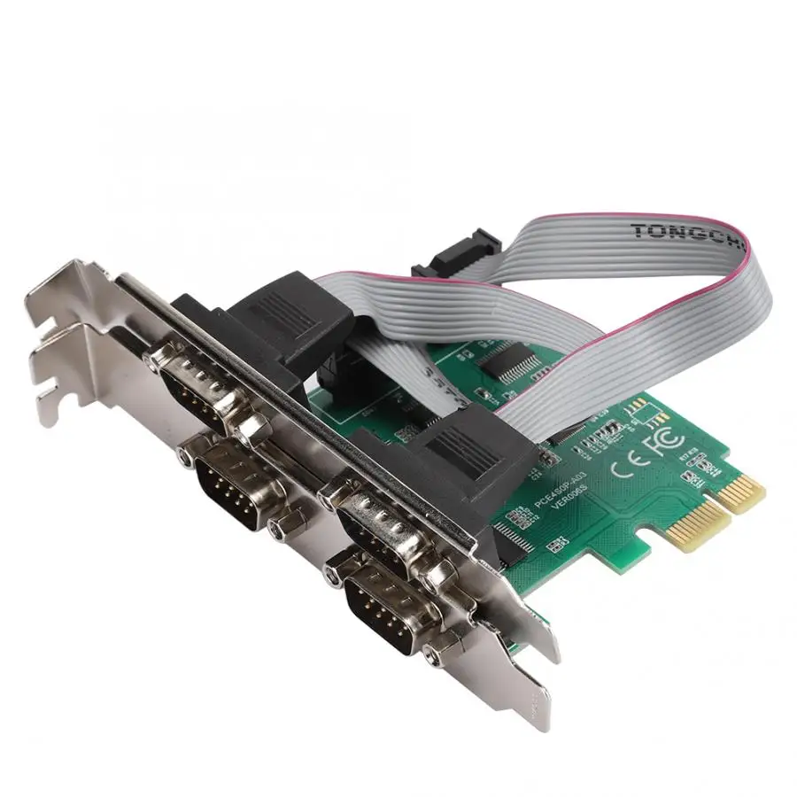 Карта расширения адаптер конвертер PCI-E RS232 4-Порты и разъёмы серийный Порты и разъёмы 2,5 ГБ/сек. полнодуплексный канал