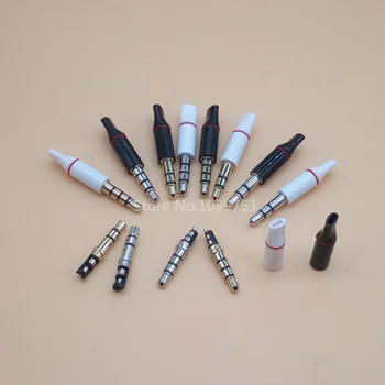 

10pcs 3.5mm stereo headset plug jack 4 pole 3 pole 3.5 mm audio plug Jack Adapter connector Flat wire