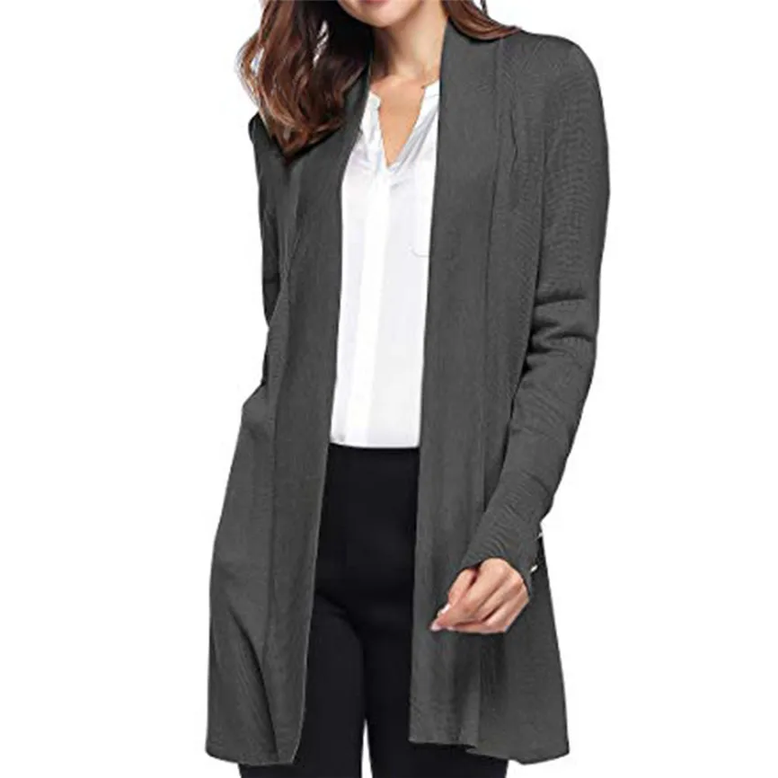 Женские тренчи и куртки женские летние трикотажные кардиганы с длинными