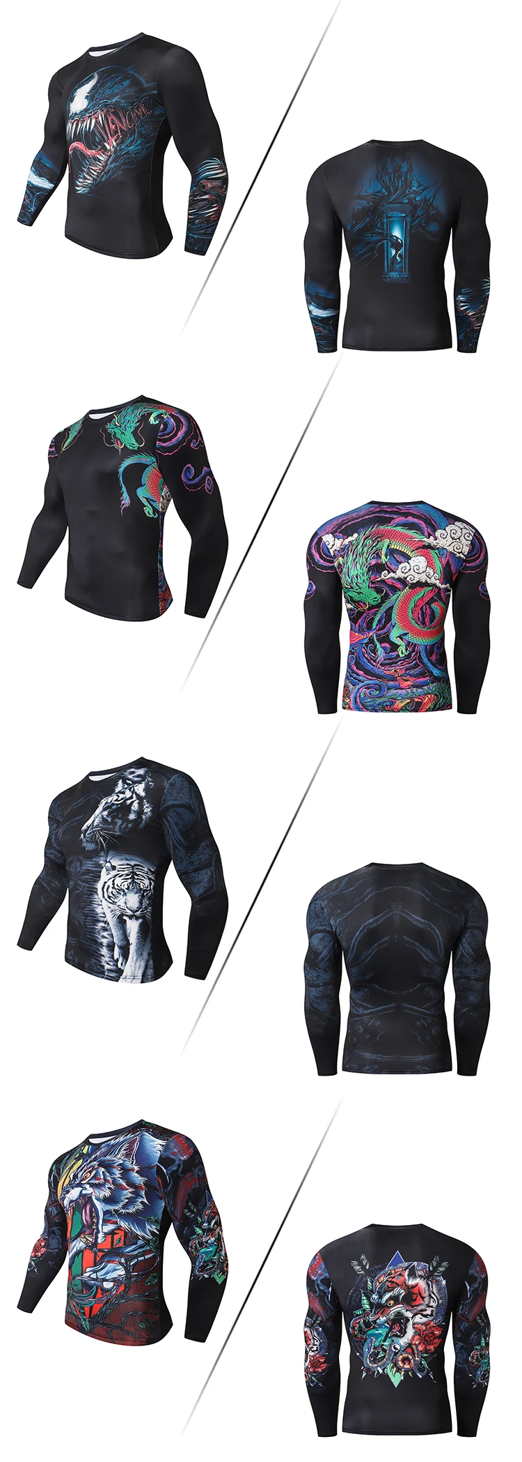 New Arrival 3D Printed T shirts Men Compression Shirt Costume Long Sleeve Tops For Male Fitness Hip hop Clothing