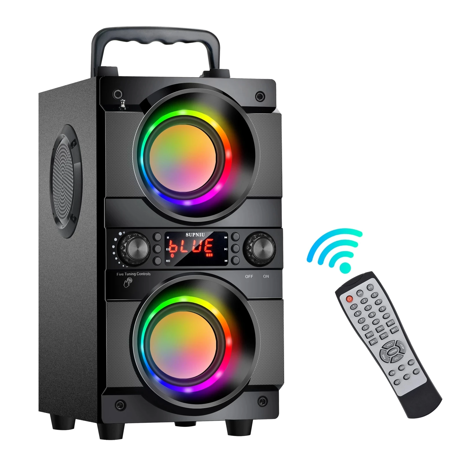 

Bluetooth-Колонка TOPROAD, 60 Вт, портативная, беспроводная, стерео, бас, сабвуфер, караоке, для вечеринок, динамик s с RGB светодиодный светильник кой, поддержка FM-радио