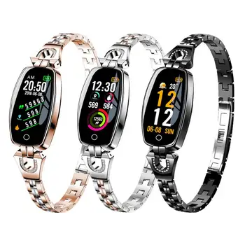 

Women Wristwatch Bracelet Stainless Steel Band Waterproof Slee Monitor Sports Bluetooth Smart Watch Bracelet