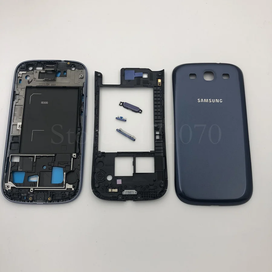 Полный Корпус чехол запасные части для samsung Galaxy S3 SIII i9300 i9305 9300 Передняя средняя рамка задняя крышка