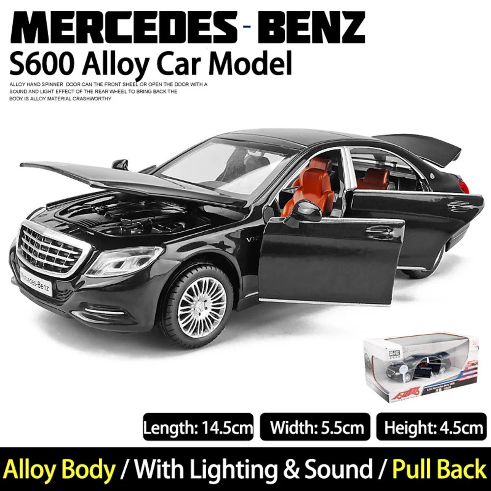 1/32 Mercedes Benz S600 сплав литые модели автомобилей Maybach C63S металлические транспортные