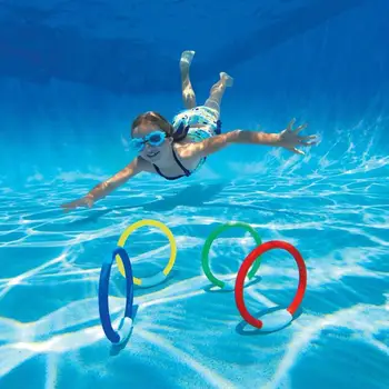 

HobbyLane 4 Pcs Child Kid Diving Ring Water Toys Underwater Swimming Pool Accessories Diving Buoys Loaded Throwing Toys Hot Sale