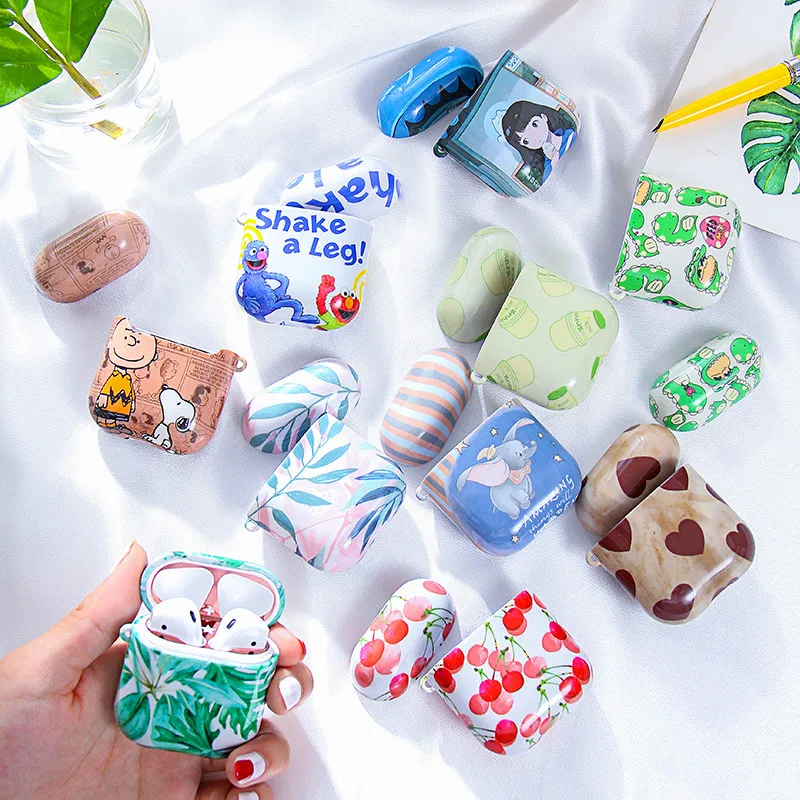 

Applicable to Apple AirPods Cover Cute Cartoon Water Sticker All-inclusive PC Hard Shell Drop-proof Headphones