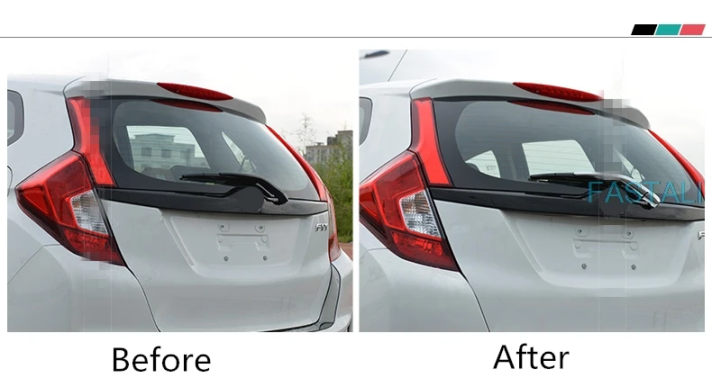 Для Honda FIT JAZZ-19 отделка заднего стеклоочистителя После стеклоочистителя декоративная яркая панель качество абс покрытие Материал автомобильные аксессуары