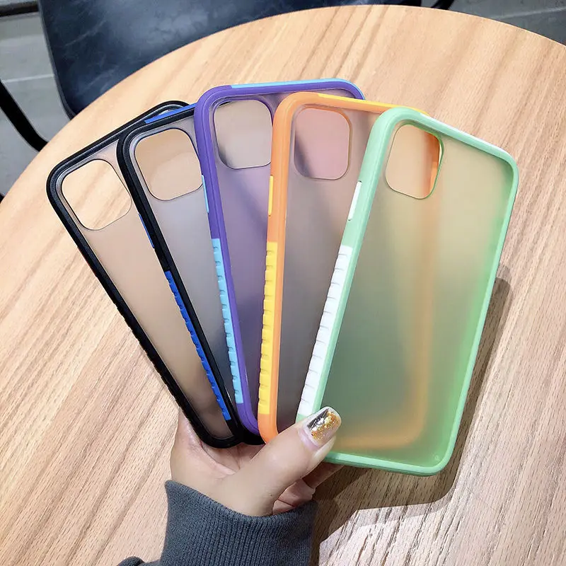 Противоударный матовый чехол бампер для iPhone 11 Pro Max XR XS X 8 7 6 6S Plus прозрачный