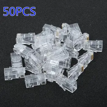 

50Pcs CAT6 Plug EZ RJ45 Network Cable Modular Pass Through Connector Plugs 8P8C 50*Connector Plugs *Good elasticity of the clip