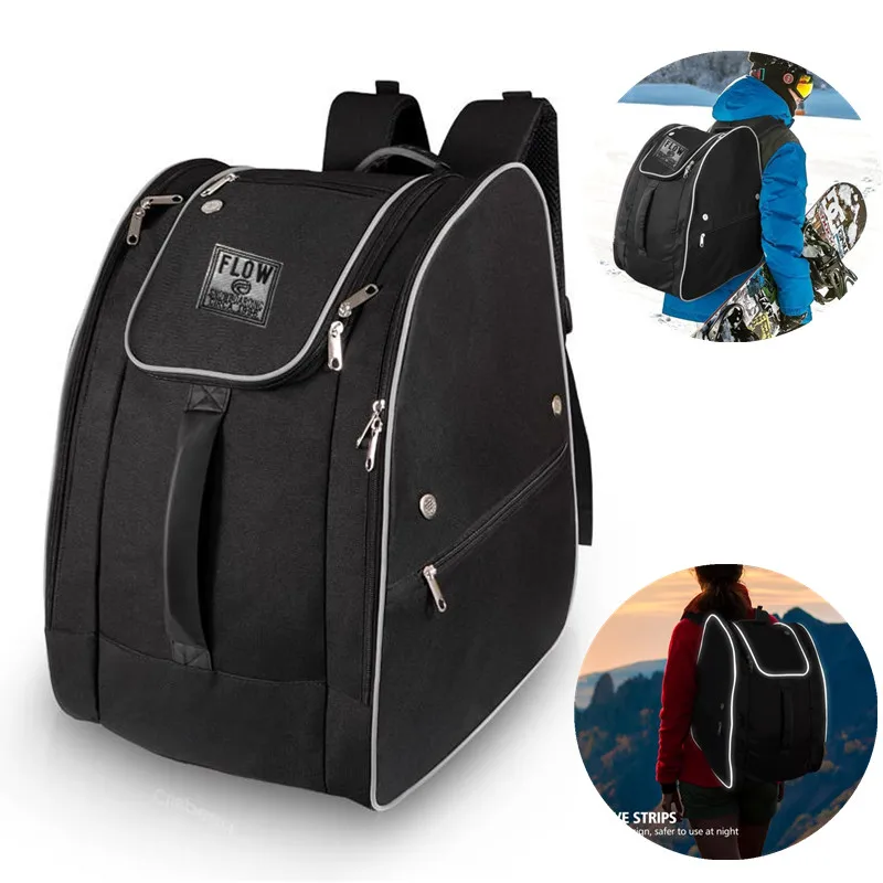 

Night Vision Reflective Strip Skiing Bag, Snowboard Backpack, Waterproof, Exterior Bottom, Roller Skates, Men and Women