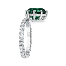 Модное дизайнерское кольцо с большим квадратным небом, кольцо с зеленым камнем для женщин, ювелирные изделия, свадебный подарок на помолвку, Роскошные инкрустированные каменные кольца