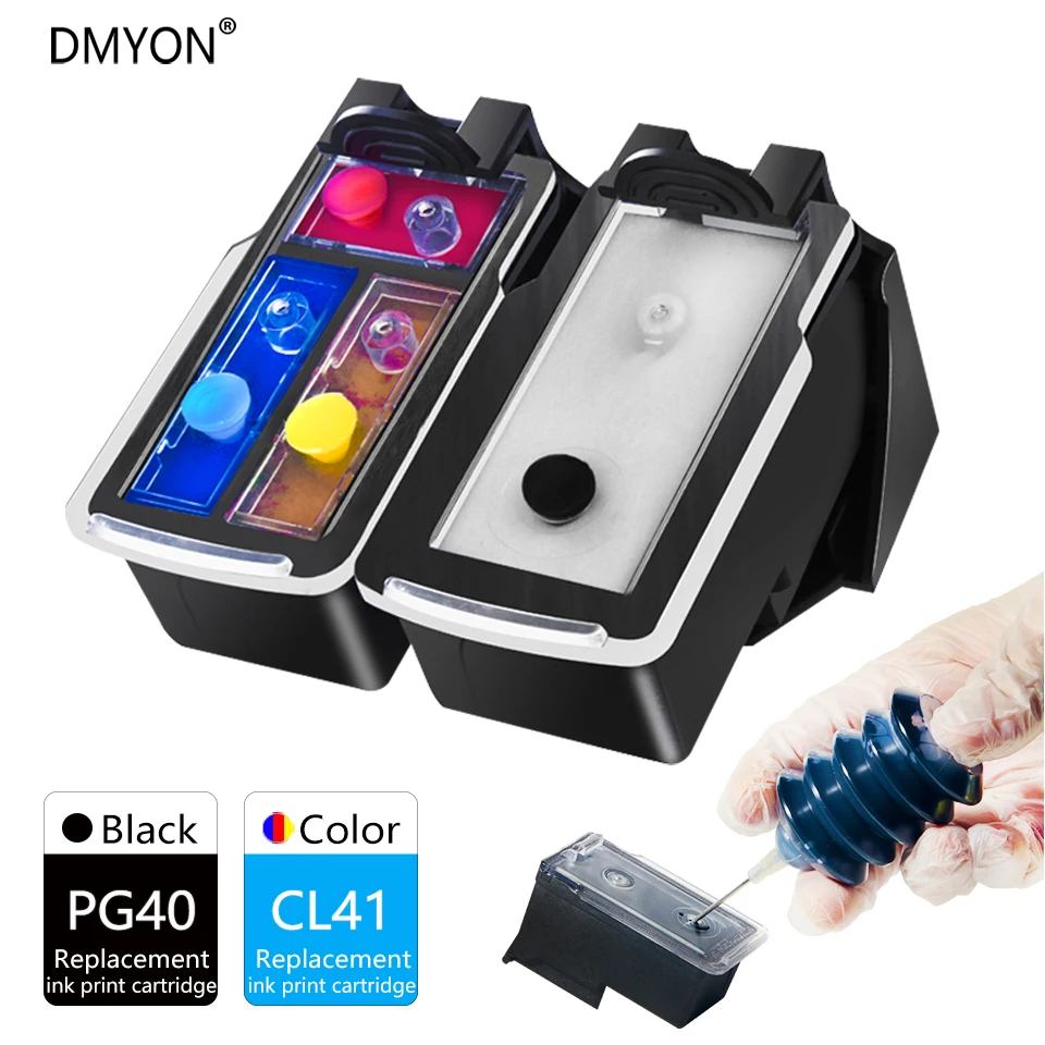 DMYON PG40 CL41 перезаправляемый картридж для hp Canon Pixma MP140 MP150 MP160 MP180 MP190 MP210 MP220 MP450 MP470