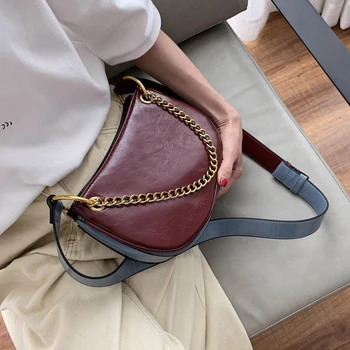 

Fashion Chain Quality PU Leather Solid Color Crossbody Bags For Women 2020 Simple Handbags Female Shoulder Bags Travel Bag