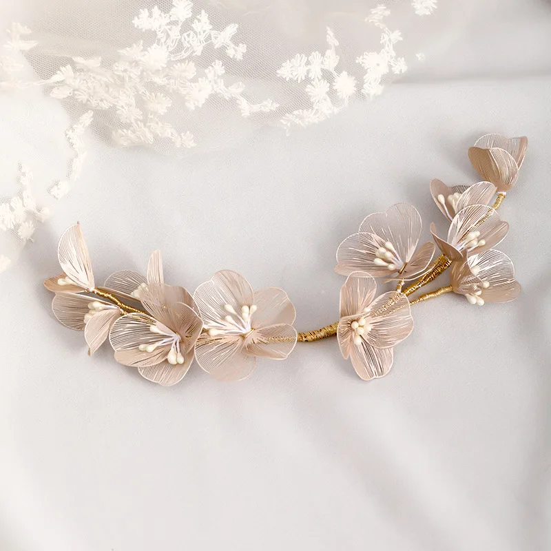 Flower Hairband Bride Wedding Hair Jewelry for Women Pearl Headband Headpeice Exquisite Headpiece Hair Accessories Jewelry