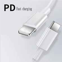 100 шт. PD кабель для быстрой зарядки USB C для iPh Xs X XR 8 8plus 11pro Max 8pin to TypeC Quick charger 2A 1 м