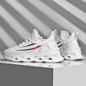 

High Quality Men's Casual Shoes Hot sale Mesh sports shoes knife-front tie shoes wild trend flying woven breathable mesh shoes