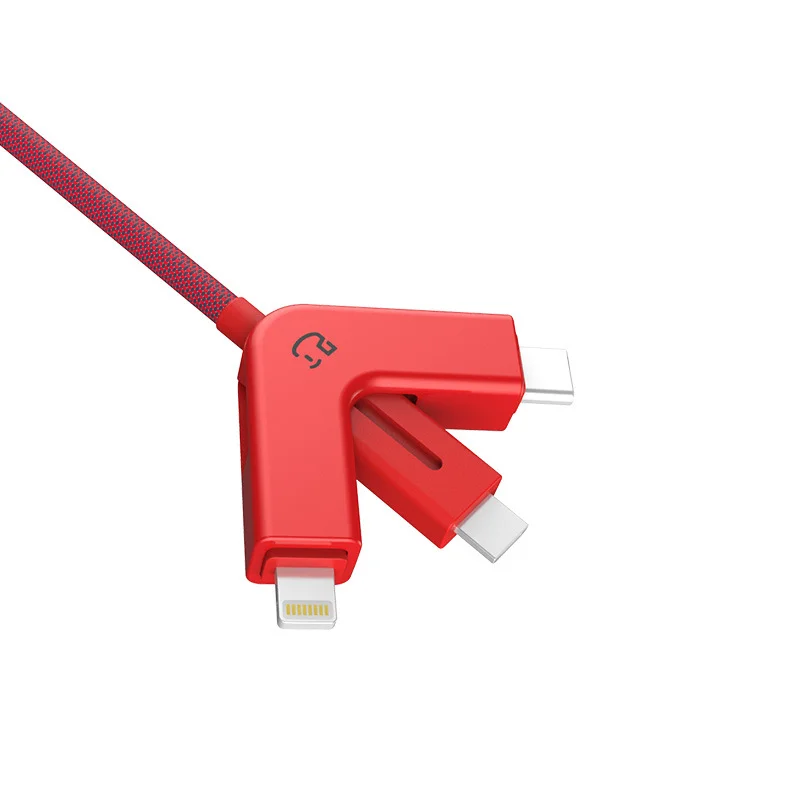 VLAMPO тройной USB кабель зарядное устройство для мобильного телефона 3 в 1 универсальный выдвижной разъем питания для Iphone Android type C Micro разъем