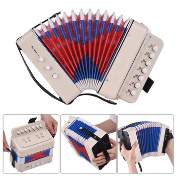 

Mini 10 Button Child Accordeon Toys Support Bass Protocol 14 Note with Clean Educational Children's Instruments