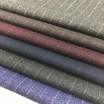 

TR Striped Woolen Fabric Shuttle Fabric Uniform Fabric Vertical Stripe Spring and Autumn Fashion Suit Fabric Wholesale