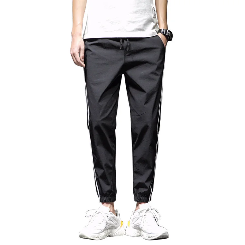 

Men pocket two bars stripe Harem Pants Men Streetwear Punk Cargo Pant Hip Hop Casual Trousers Gym Joggers Hombre sweatpants
