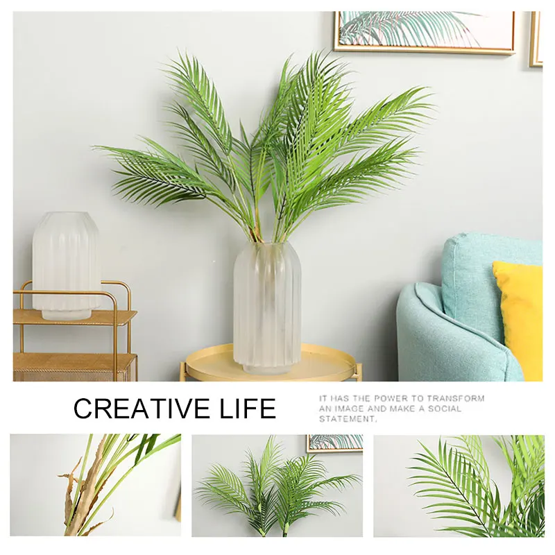 

6 Leaves Tail Sunflower Leaf Elegant Simulation Scattered Tail Office Green Plant Nordic Artifical Palm Leaf Wreath Hotel Home