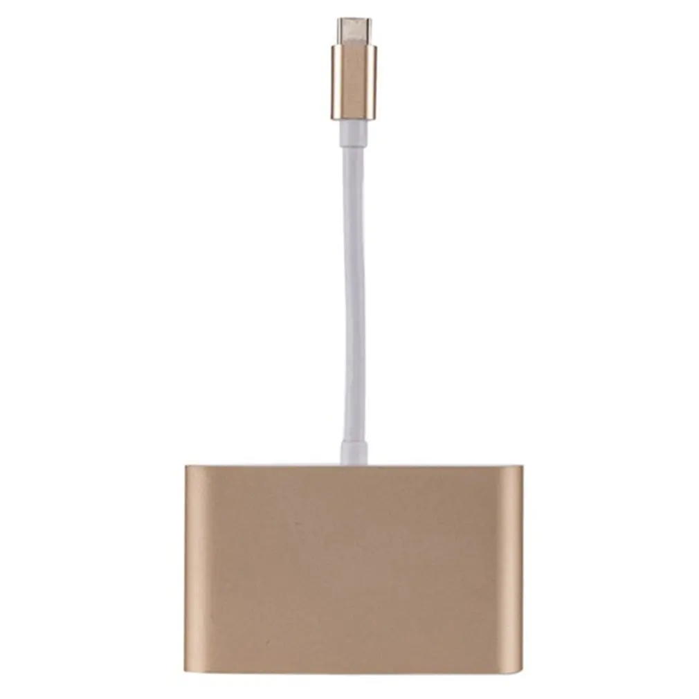 3 в 1 USB 3,1 тип-c к VGA+ концентратор+ PD видео конвертер адаптер тип-c к HDMI+ VGA Аудио кабель конвертер для Macbook